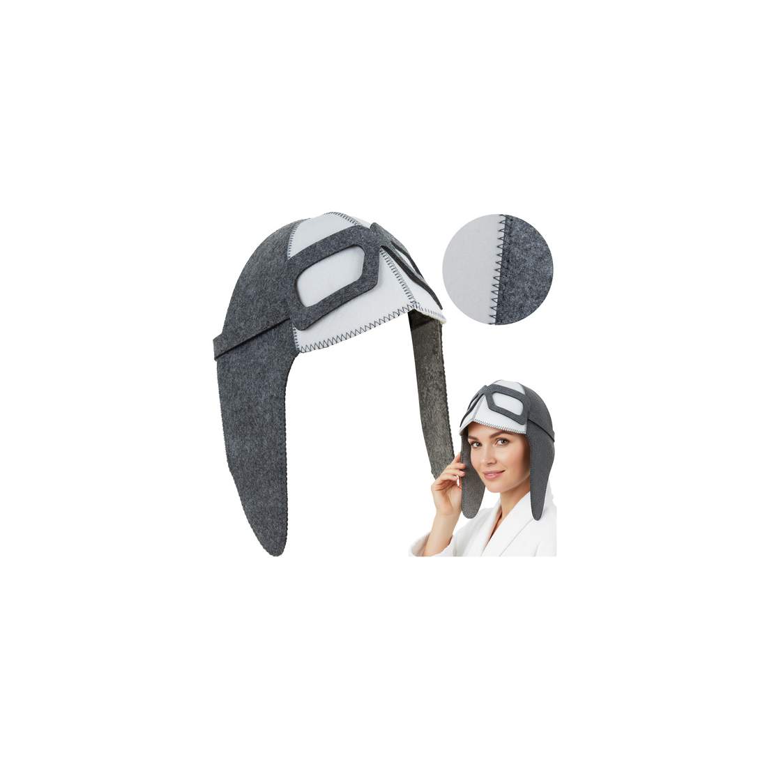 Filtbastuhatt – Aviator-modell, 100 % filt, universell passform | Hem & Hobby | Pryloteket