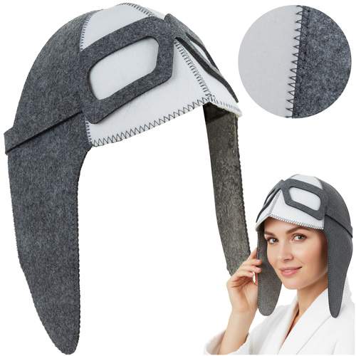 Filt Saunahat – Aviator-stil, 100% filt, universel pasform