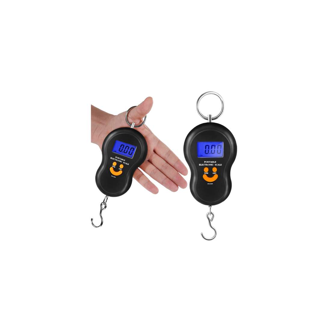 Fickvåg med krok – 50 kg kapacitet, LCD-display, tarafunktion | Hem & Hobby | Pryloteket