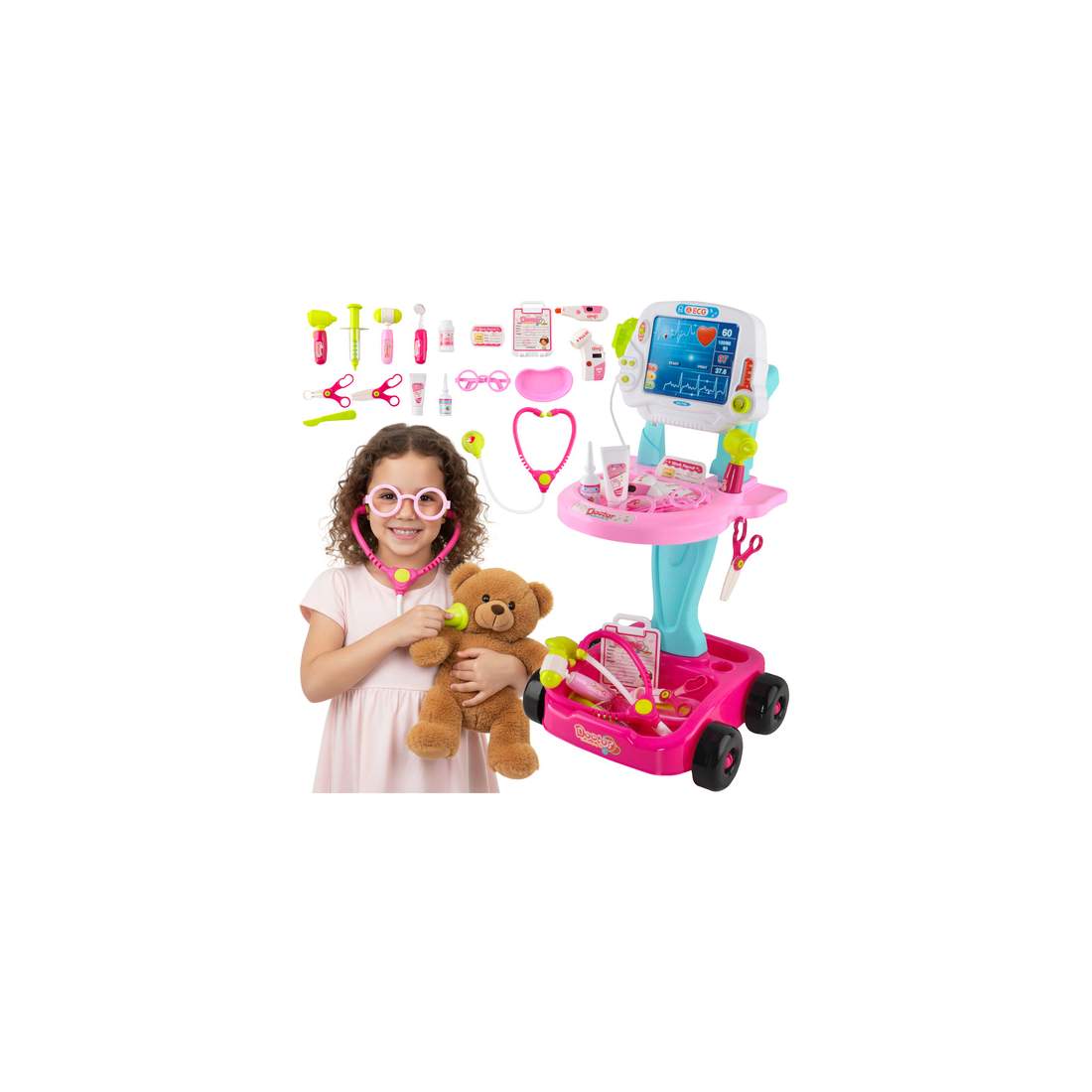 Barnläkarlekset med barnvagn – 18-delars leksakssats | Hem & Hobby | Pryloteket