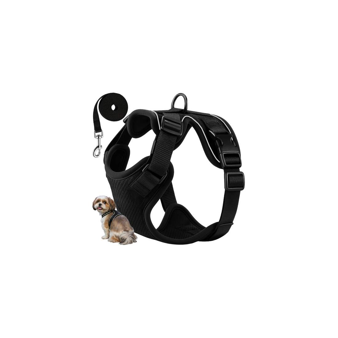 Tryckfri sele för hund och katt, justerbar, reflekterande, M | Hem & Hobby | Pryloteket