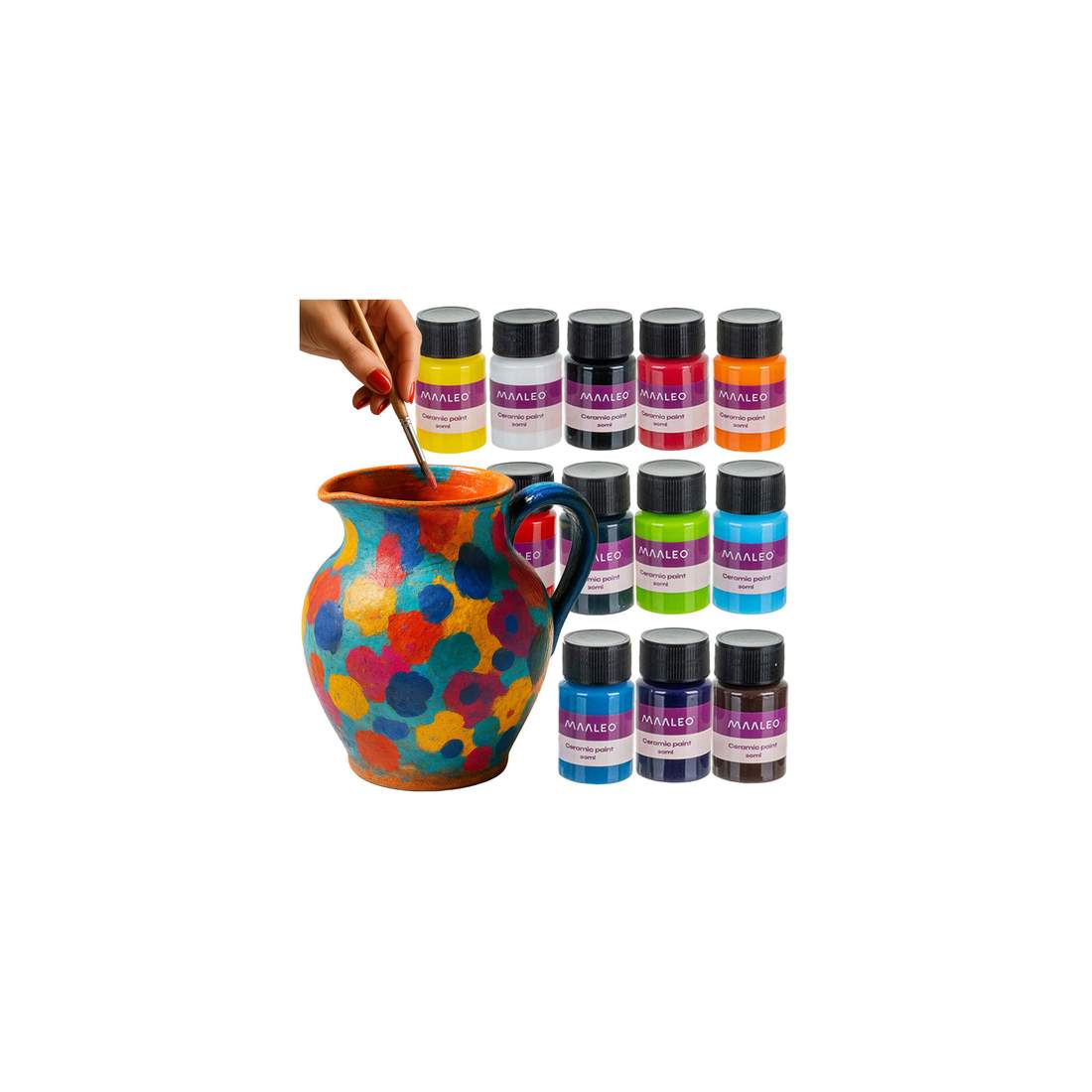 Glas- och keramikfärgset – 12 färger, ugnssäker, 20 ml styck | Hem & Hobby | Pryloteket