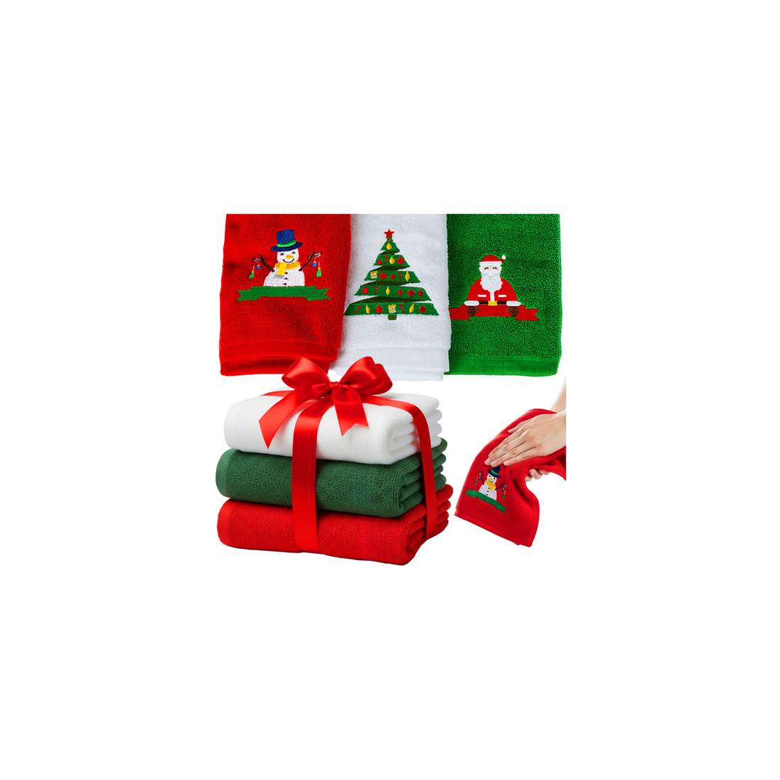 Julhanddukar Set med 3 – Bomull, Broderade, 30x40 cm | Hem & Hobby | Pryloteket