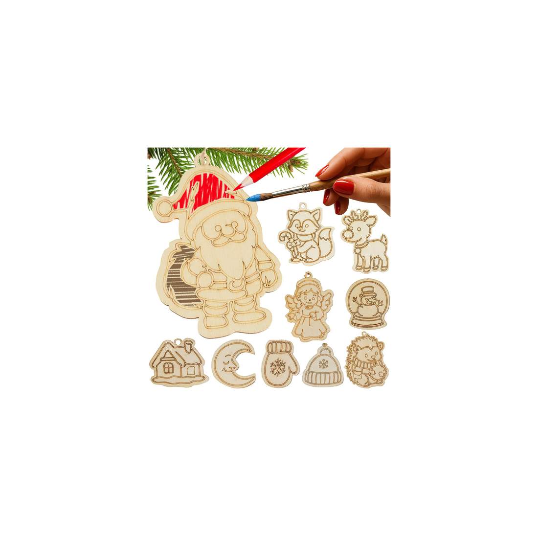 Träjulkulor för DIY-målning – 24 st med snören | Hem & Hobby | Pryloteket