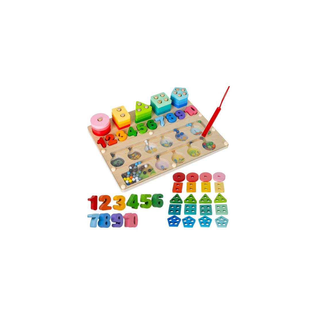 Montessori träsorterare – 3-i-1 pedagogisk leksak 30x22,5 cm | Hem & Hobby | Pryloteket