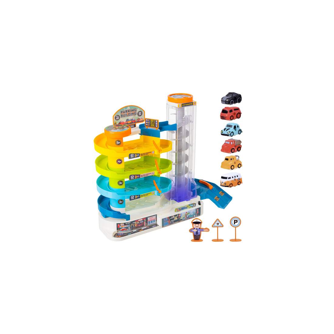 Interaktivt parkeringsgarage med 5 våningar och hiss | Hem & Hobby | Pryloteket