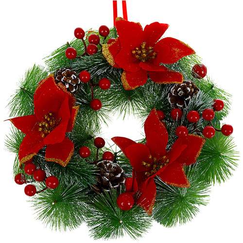Julekrans 30 cm – Livagtig, vedligeholdelsesfri dekoration