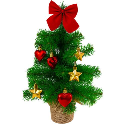 Kunstigt juletræ 45 cm – Livagtigt, kompakt, dekoreret