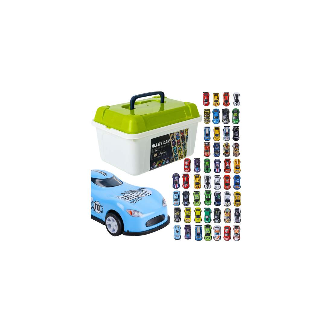 50 utdragbara leksaksbilar i resväska – Inga batterier behövs | Hem & Hobby | Pryloteket