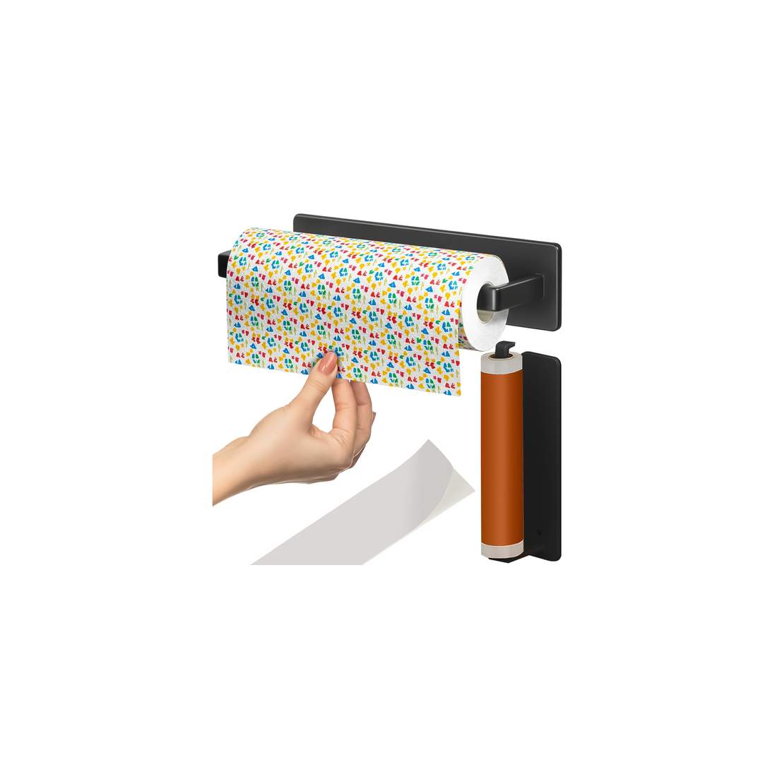 Pappershanddukshållare, svart metall – montering utan borrning | Hem & Hobby | Pryloteket