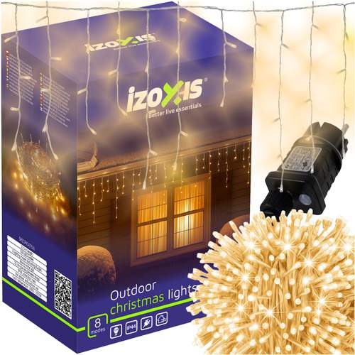 500 LED varm hvid julelys, 22,5 m, 8 tilstande