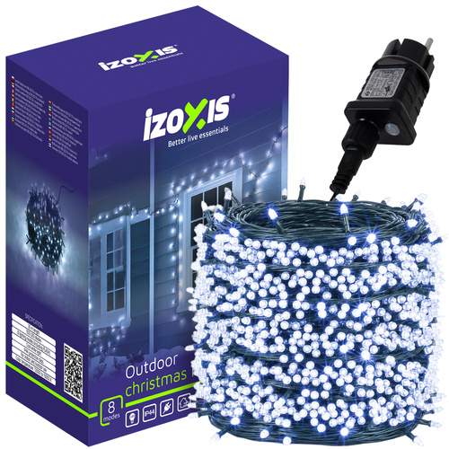 Udendørs LED julelys, 500 kold hvid, 35 m, 8 tilstande
