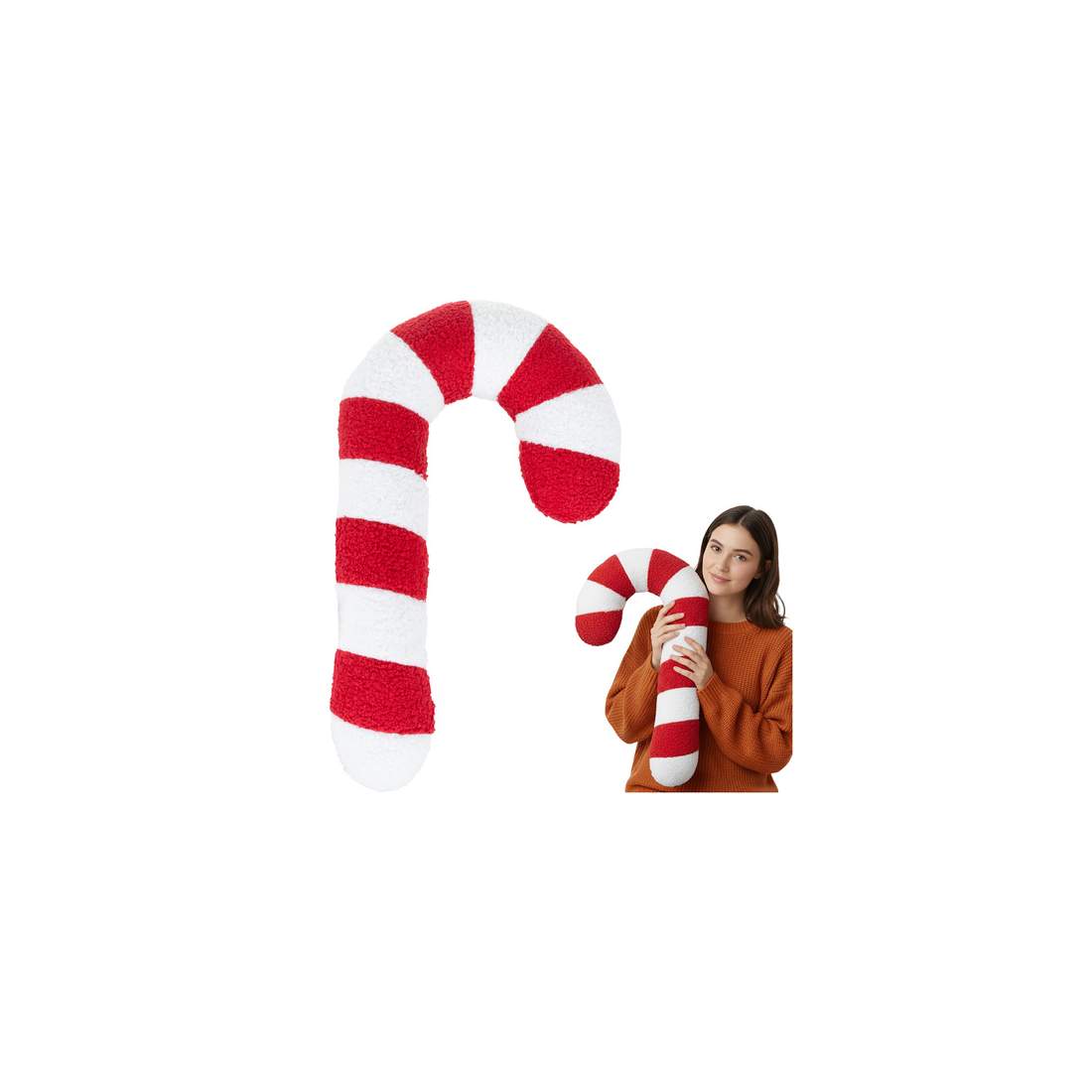 Julkudde med polkagrisstång – Mjuk, röd och vit dekoration | Hem & Hobby | Pryloteket