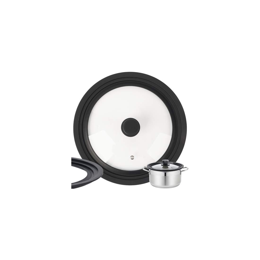 Universellt 3-i-1 silikonglaslock, 28/30/32 cm | Hem & Hobby | Pryloteket