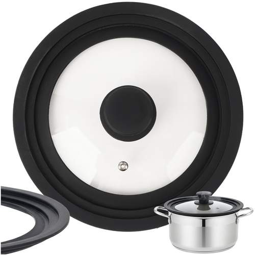 Universal 3-i-1 silikone-glaslåg til gryder og pander