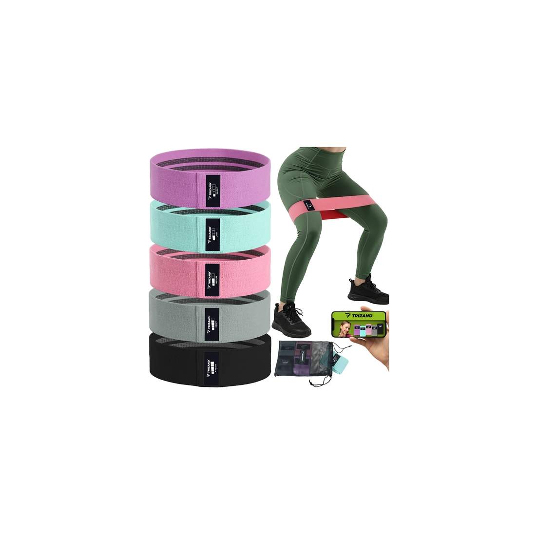 Set med resistansband – 5 nivåer, halkfritt tyg | Hem & Hobby | Pryloteket