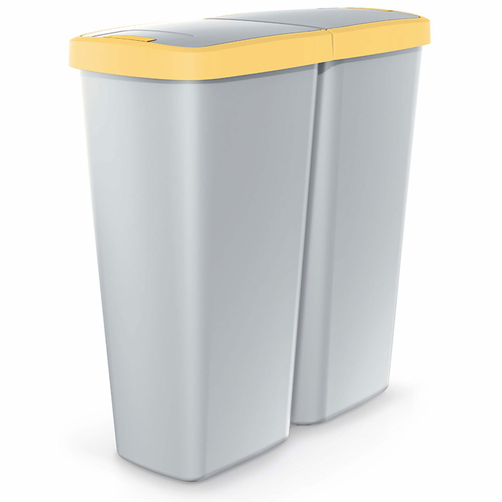 50L Duo Affaldsbeholder – Grå/Gul, 2x25L Kapacitet