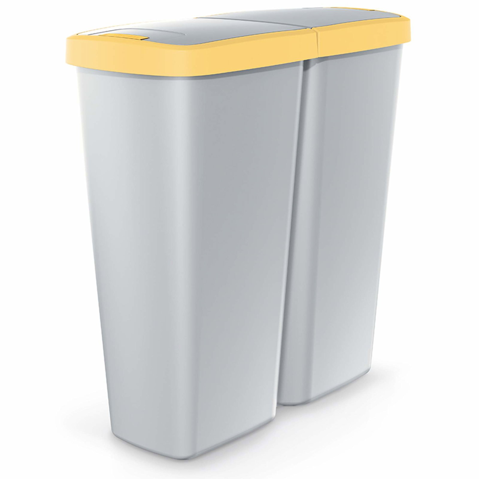 50L Duo-avfallsbehållare – Grå/Gul, 2x25L kapacitet | Hem & Hobby | Pryloteket
