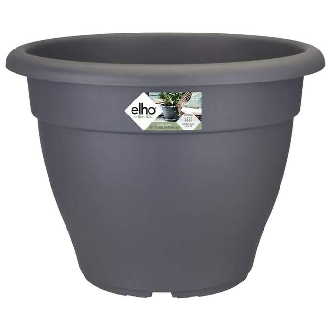 Antracitfärgad blomkruka, återvunnen plast, 35x26cm, 12L | Hem & Hobby | Pryloteket