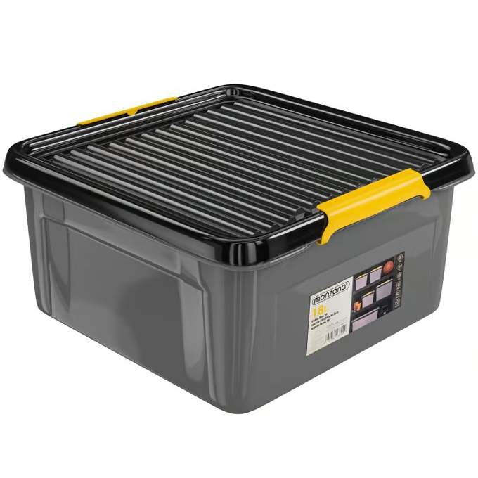 Förvaringslåda grå/antracit 39x39x16cm stapelbar | Hem & Hobby | Pryloteket