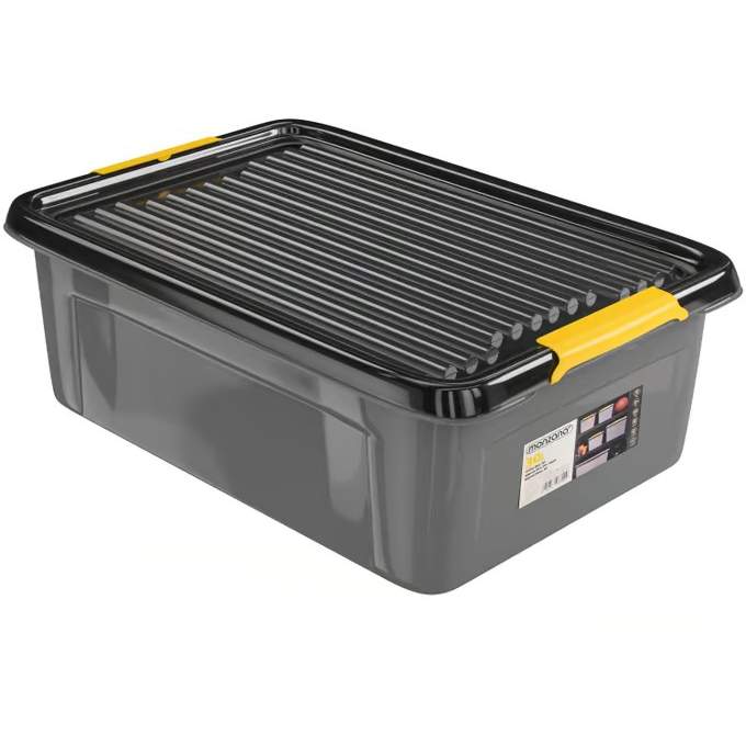 Förvaringslåda grå/antracit 58x39x16cm stapelbar | Hem & Hobby | Pryloteket