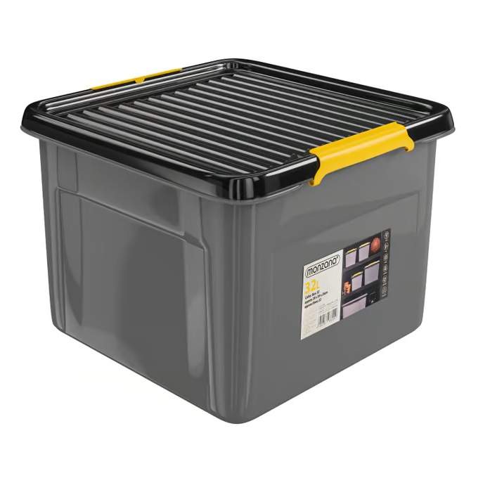 Förvaringslåda grå/antracit 39x39x26cm stapelbar | Hem & Hobby | Pryloteket