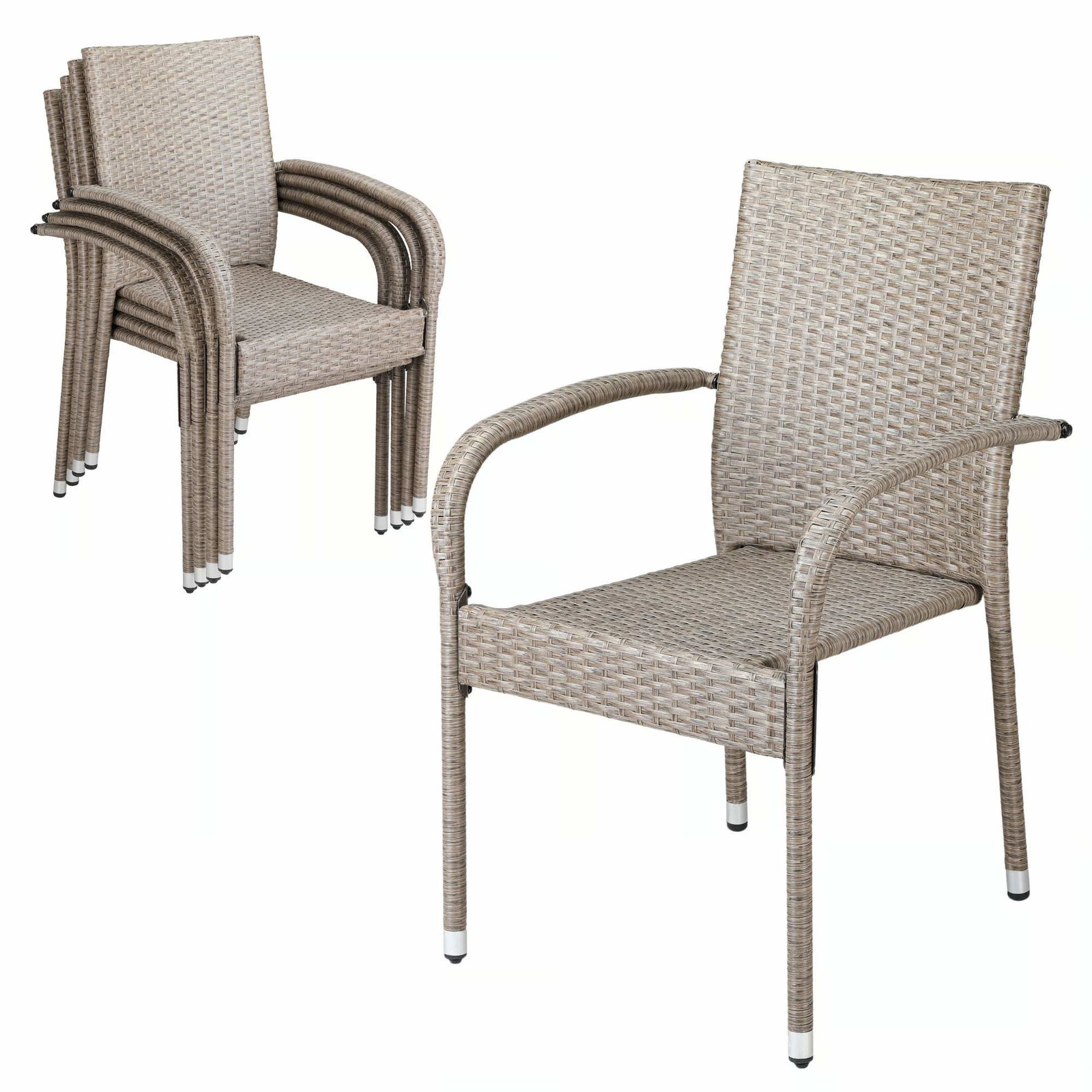 Stapelbara rottingstolar Comfort set om 4 krämfärgade | Hem & Hobby | Pryloteket