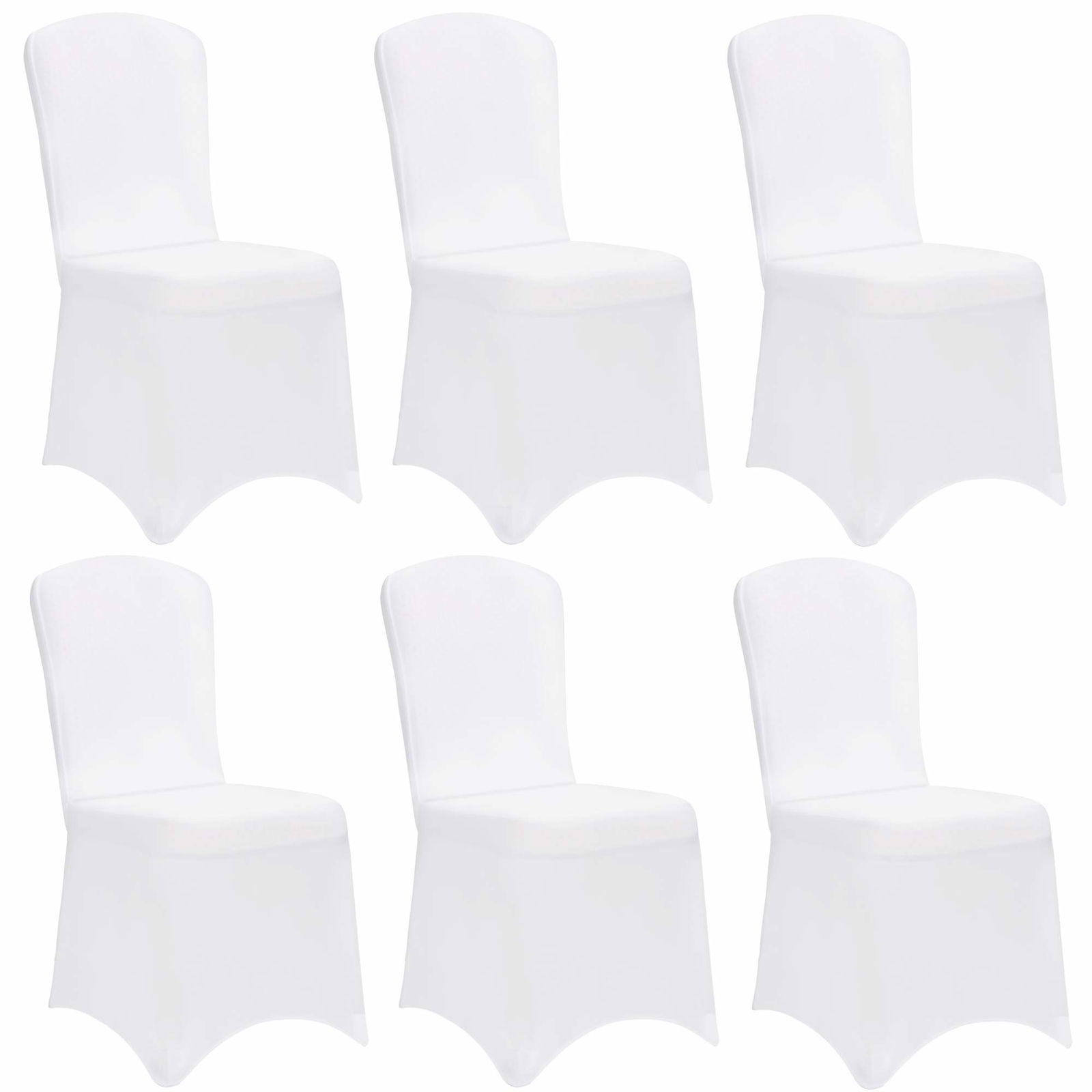 Tuolinpäällinen, 6 kpl, valkoinen, OEKO-TEX