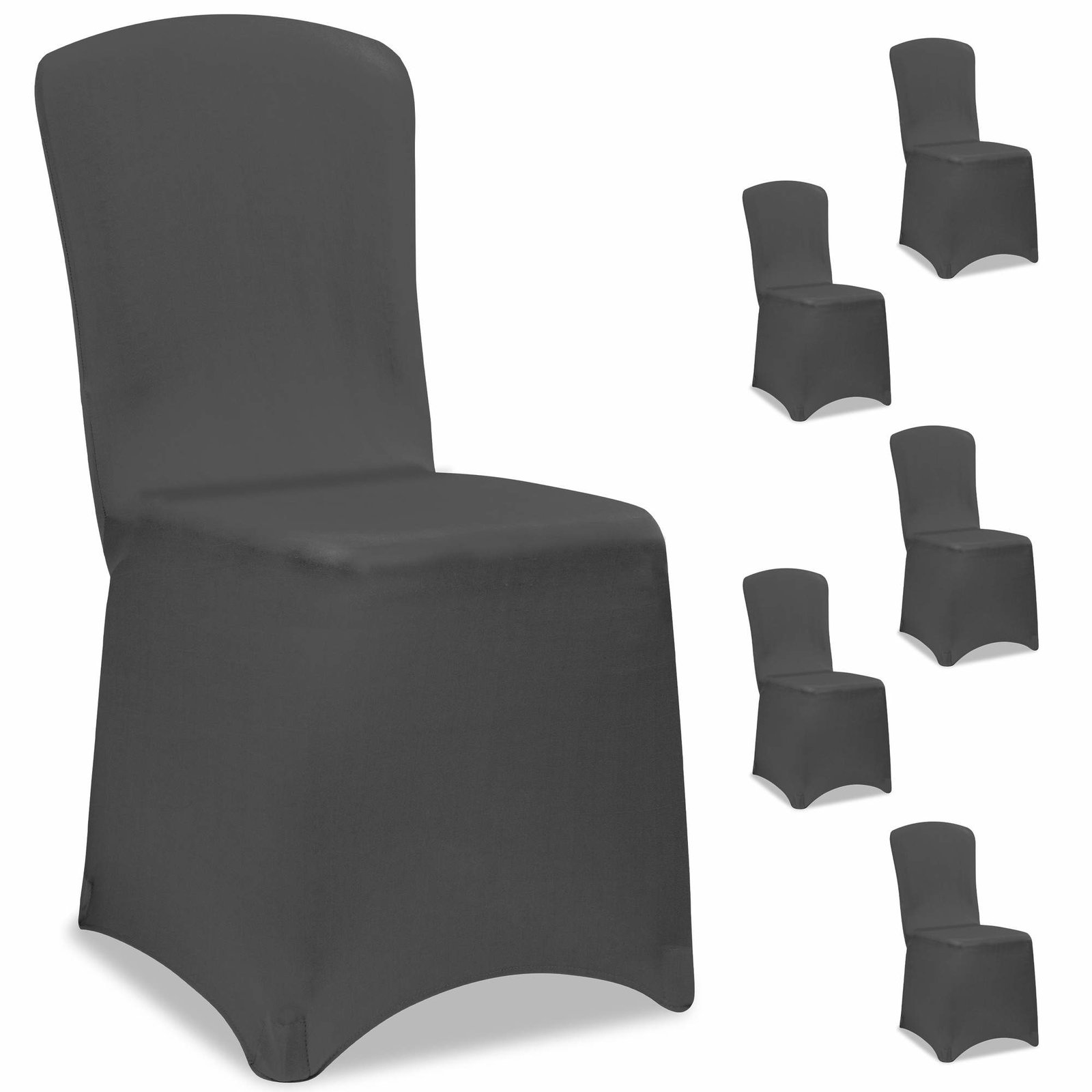 Stolsöverdrag set med 6 antracit OEKO-TEX | Hem & Hobby | Pryloteket