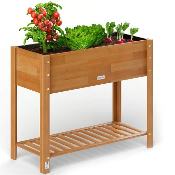 Upphöjd säng i akaciaträ – FSC-certifierad, 100x40x84cm | Hem & Hobby | Pryloteket