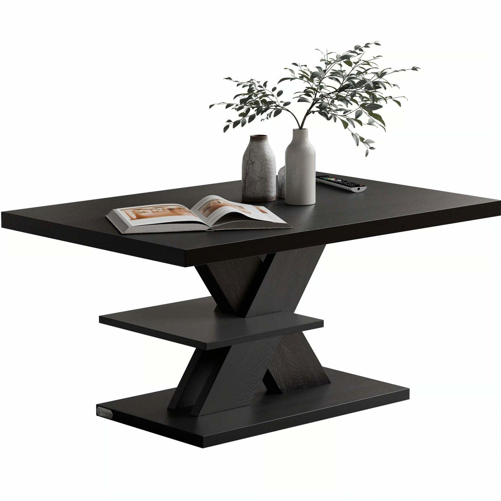 Soffbord med förvaring, svart 90x60x45 cm | Hem & Hobby | Pryloteket