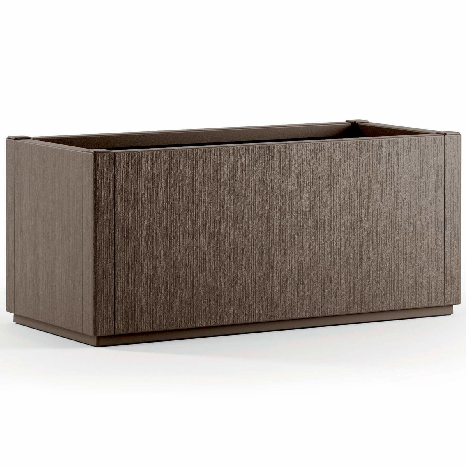 Brun plastik plantekasse med dræning, 80x36x36cm