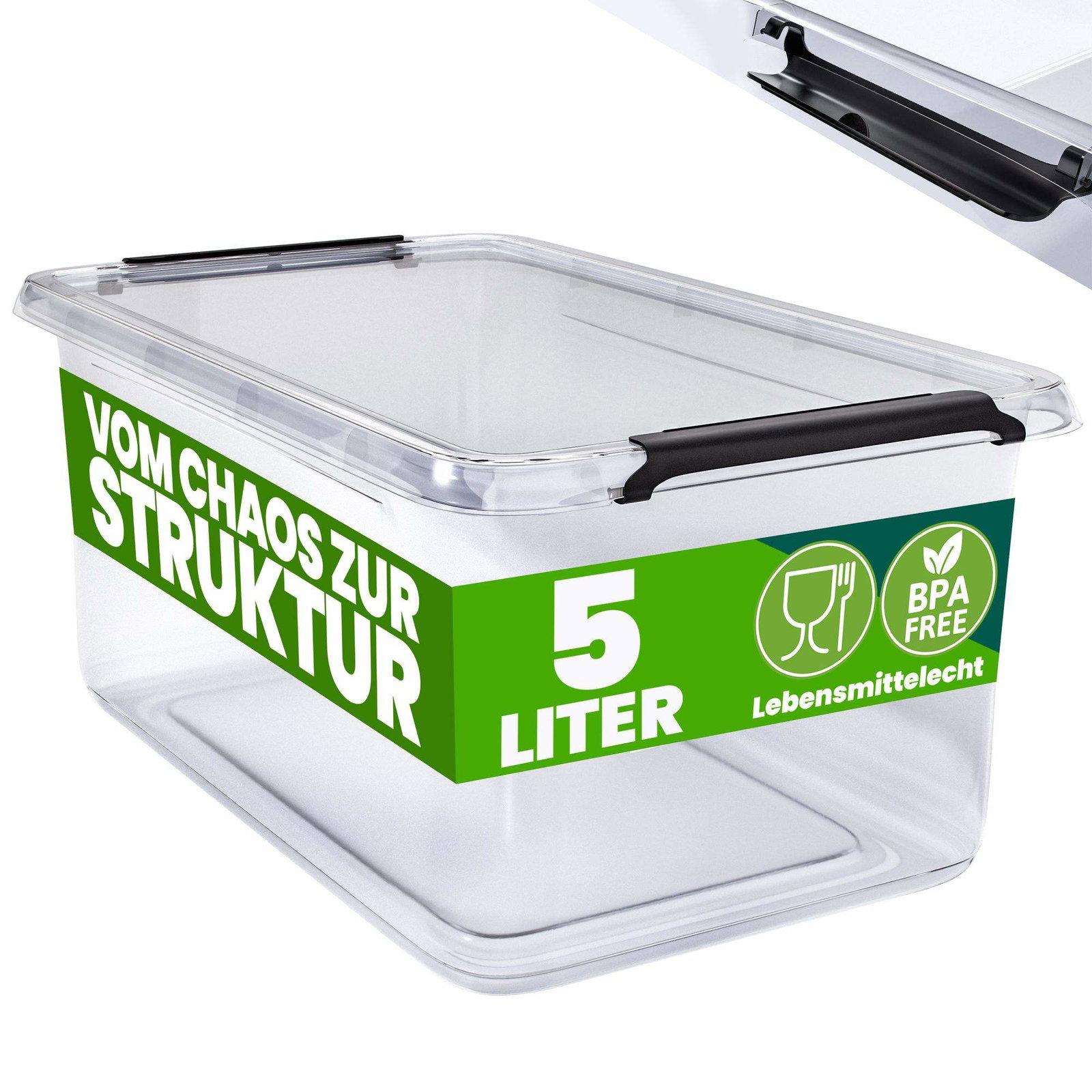 Transparent förvaringslåda 5L – Stapelbar, säkert lock | Hem & Hobby | Pryloteket