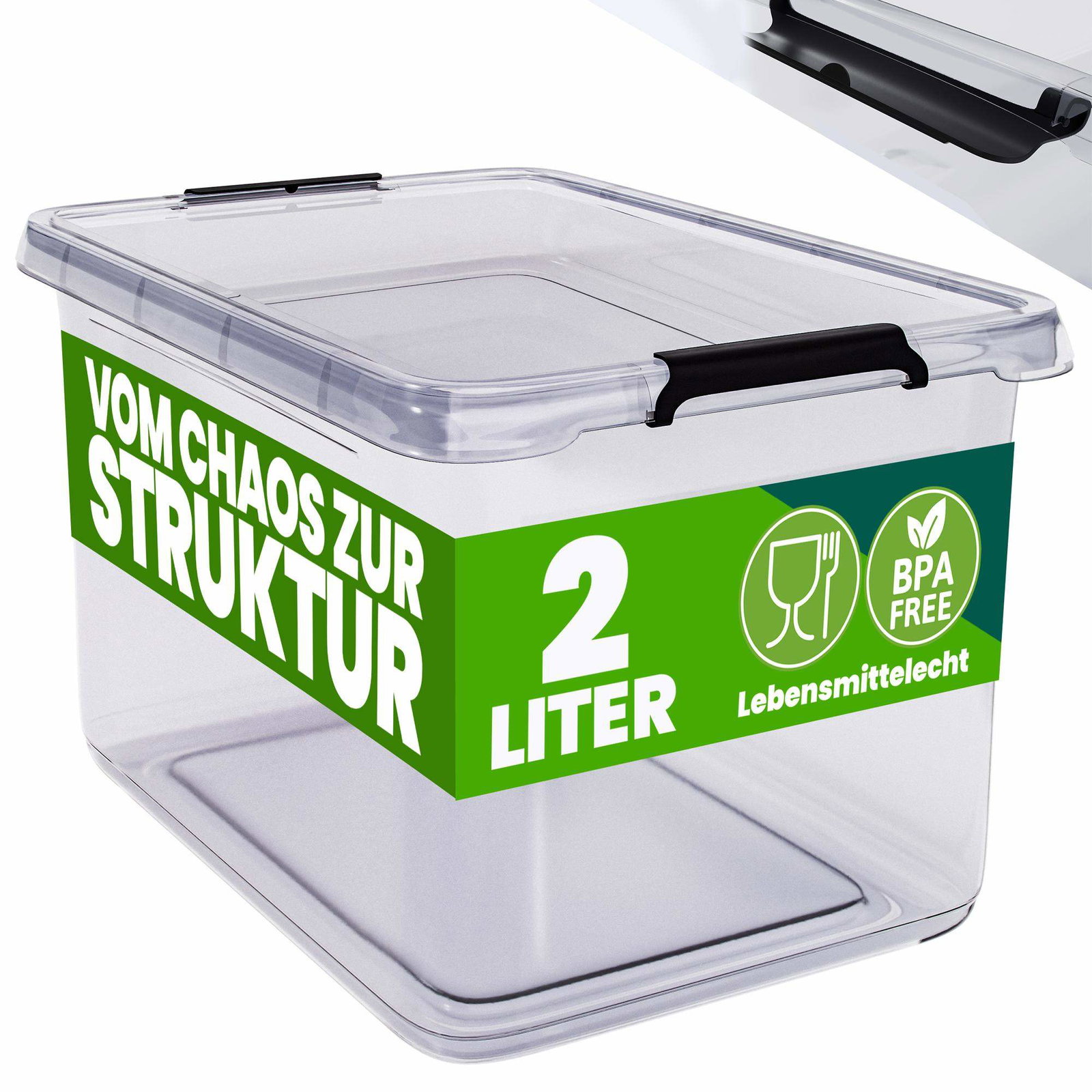 Transparent förvaringslåda 2L, stapelbar med säkert lock | Hem & Hobby | Pryloteket
