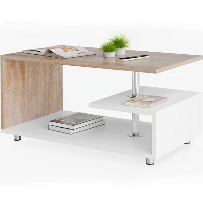 Soffbord, Vitt/Ek, 95x55x50cm, Reptåligt | Hem & Hobby | Pryloteket