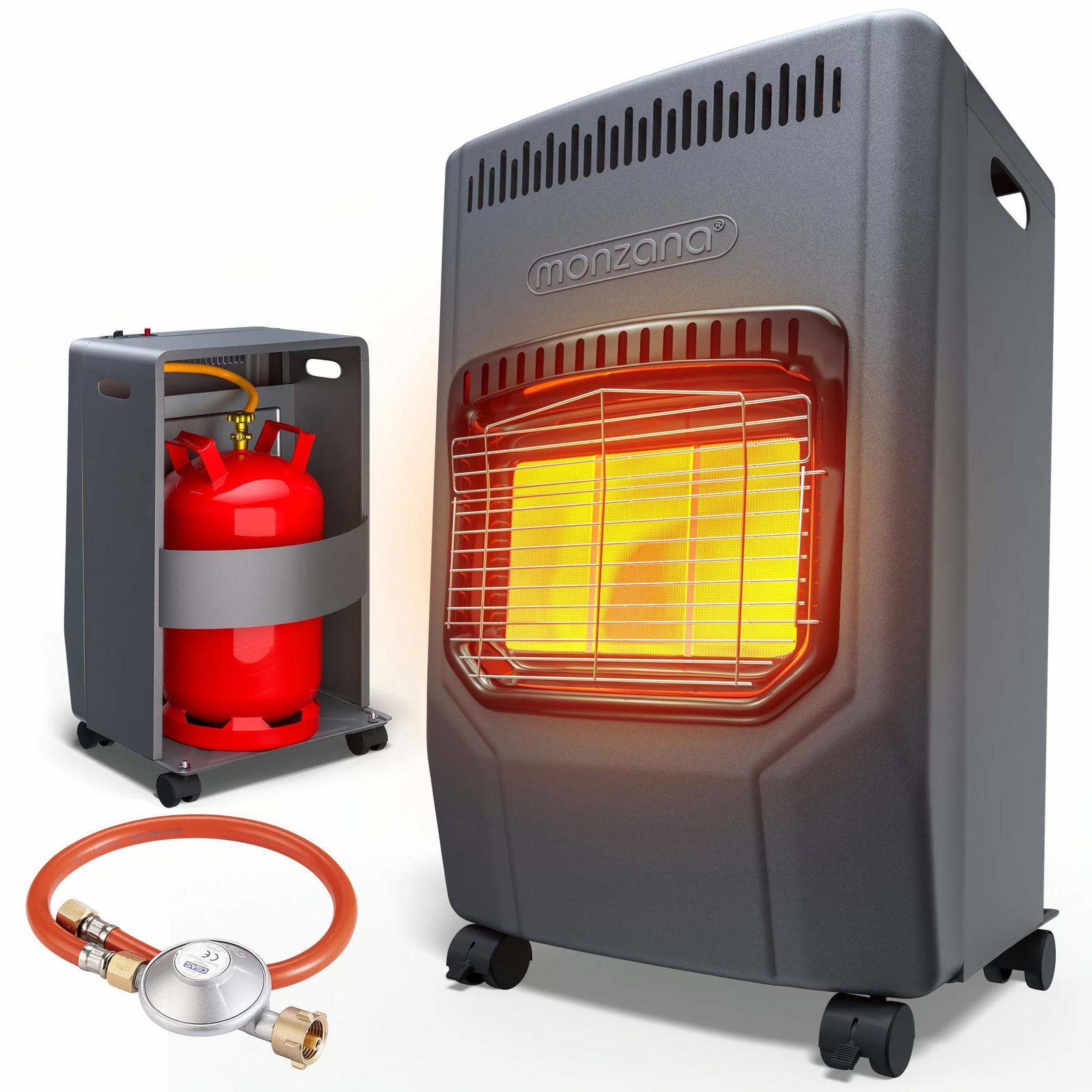 Gas terrassevarmer 4200W – 3 varmeindstillinger, bærbar