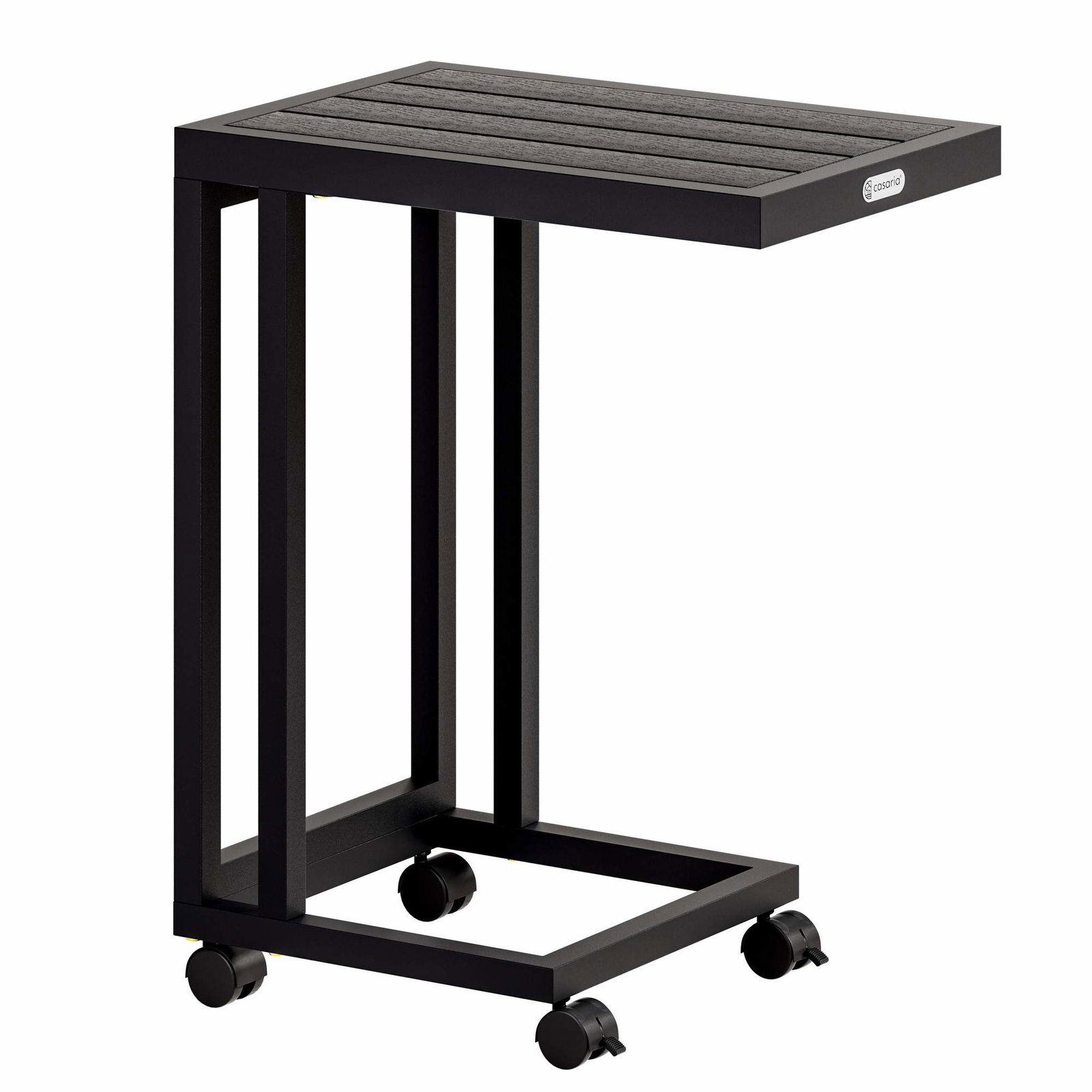 C-format sidobord, svart WPC, inomhus-/utomhusbruk | Hem & Hobby | Pryloteket