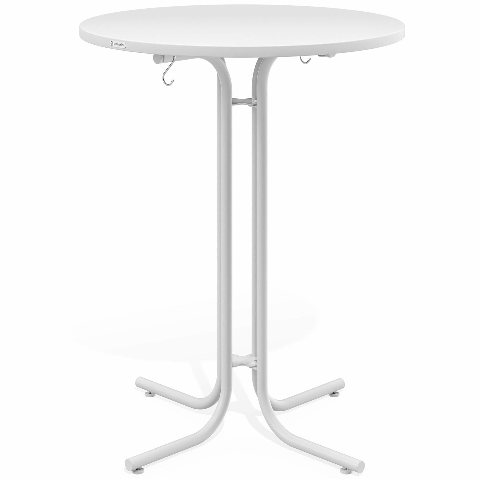 Sammenklappeligt rundt barbord, hvidt 70x110cm, indendørs/udendørs