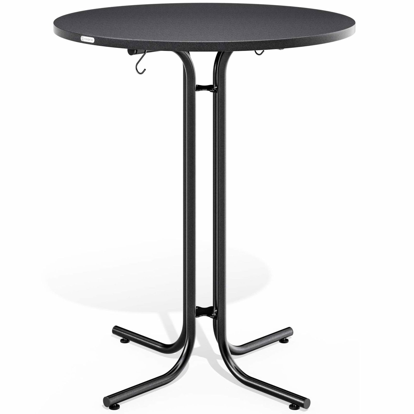 Rundt barbord – gråt, 80x110 cm, sammenklappeligt og vejrbestandigt