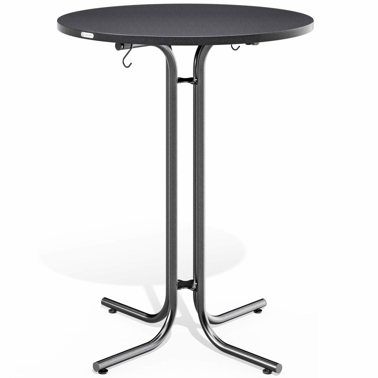 Sammenklappeligt rundt barbord, gråt, 70x110 cm, indendørs/udendørs