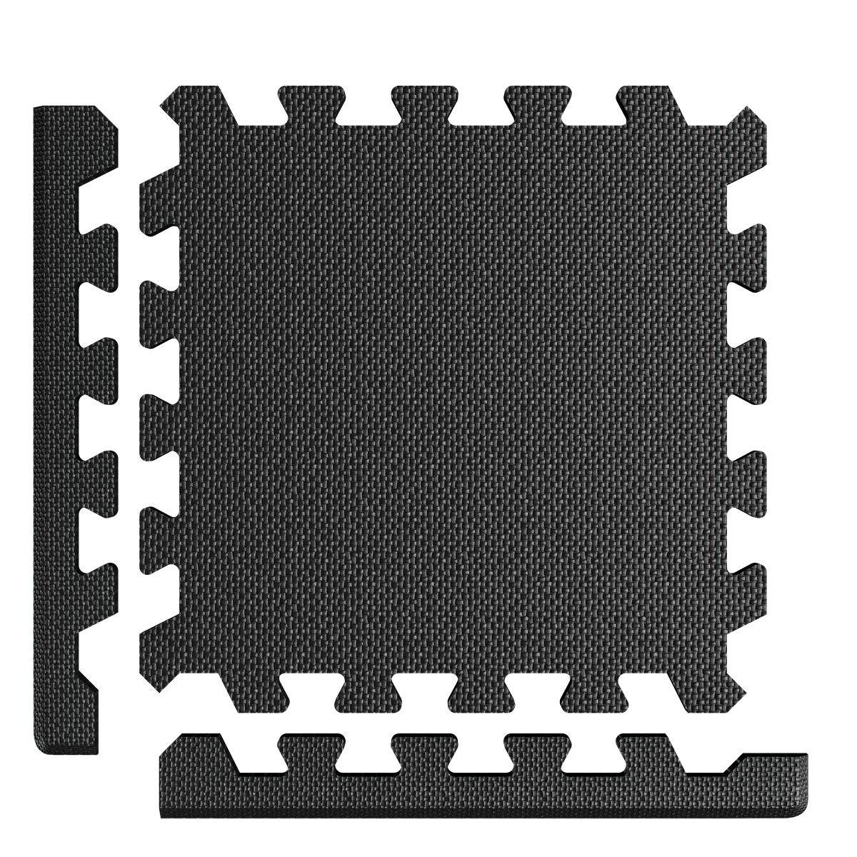 Sorte EVA-skummåtter til gulvbeskyttelse, 18 stk., 1 cm tykke
