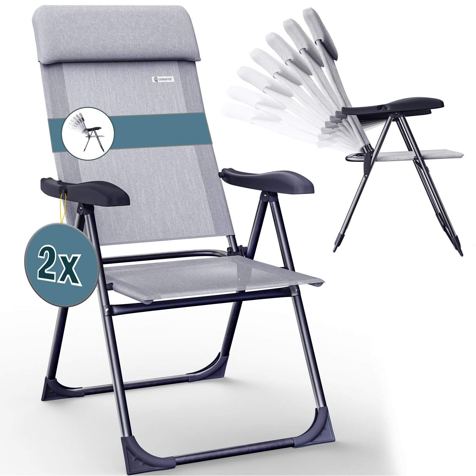 Hopfällbara trädgårdsstolar, set om 2 – justerbara, lätta | Hem & Hobby | Pryloteket