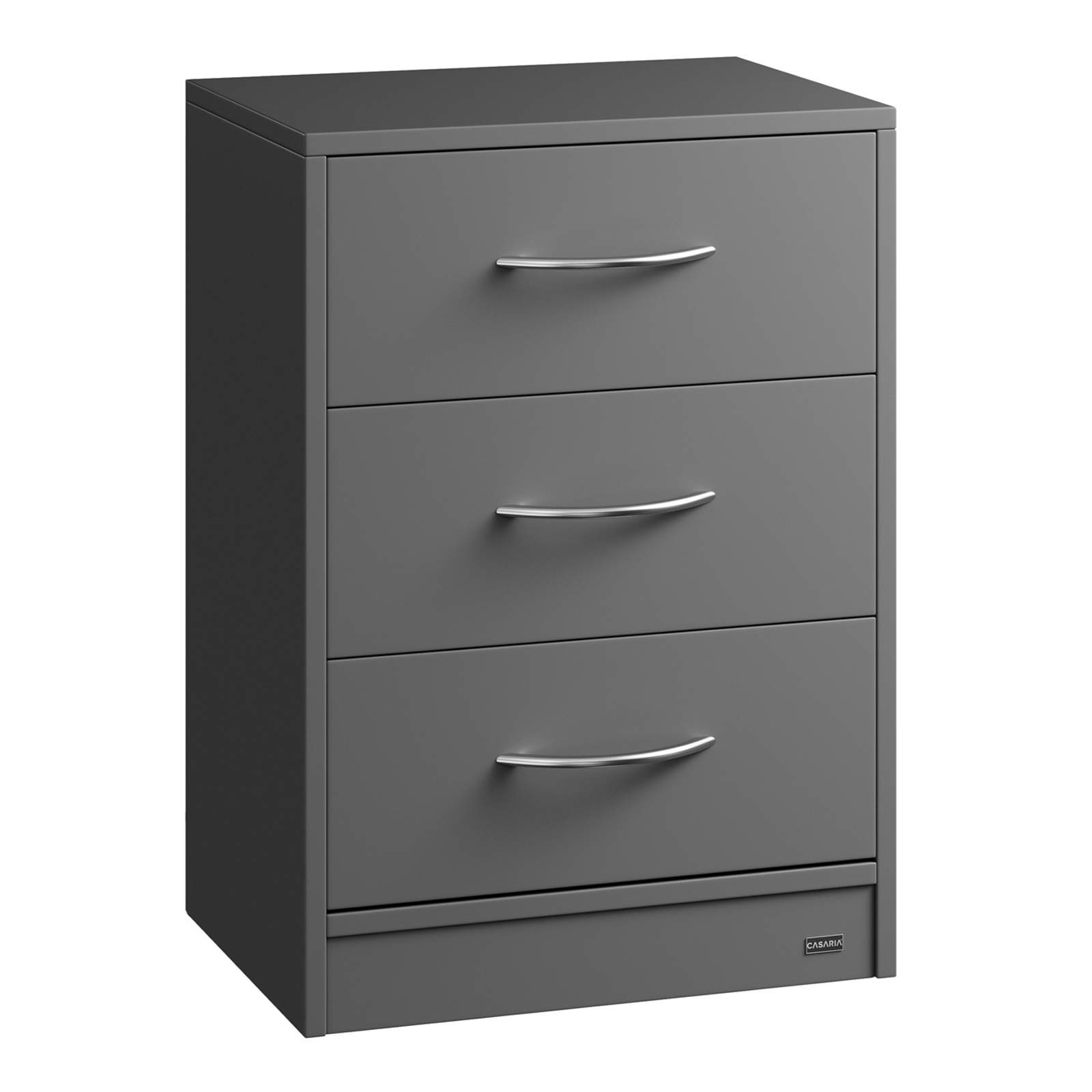Natbord med skuffer, antracit MDF, 54x39x28cm