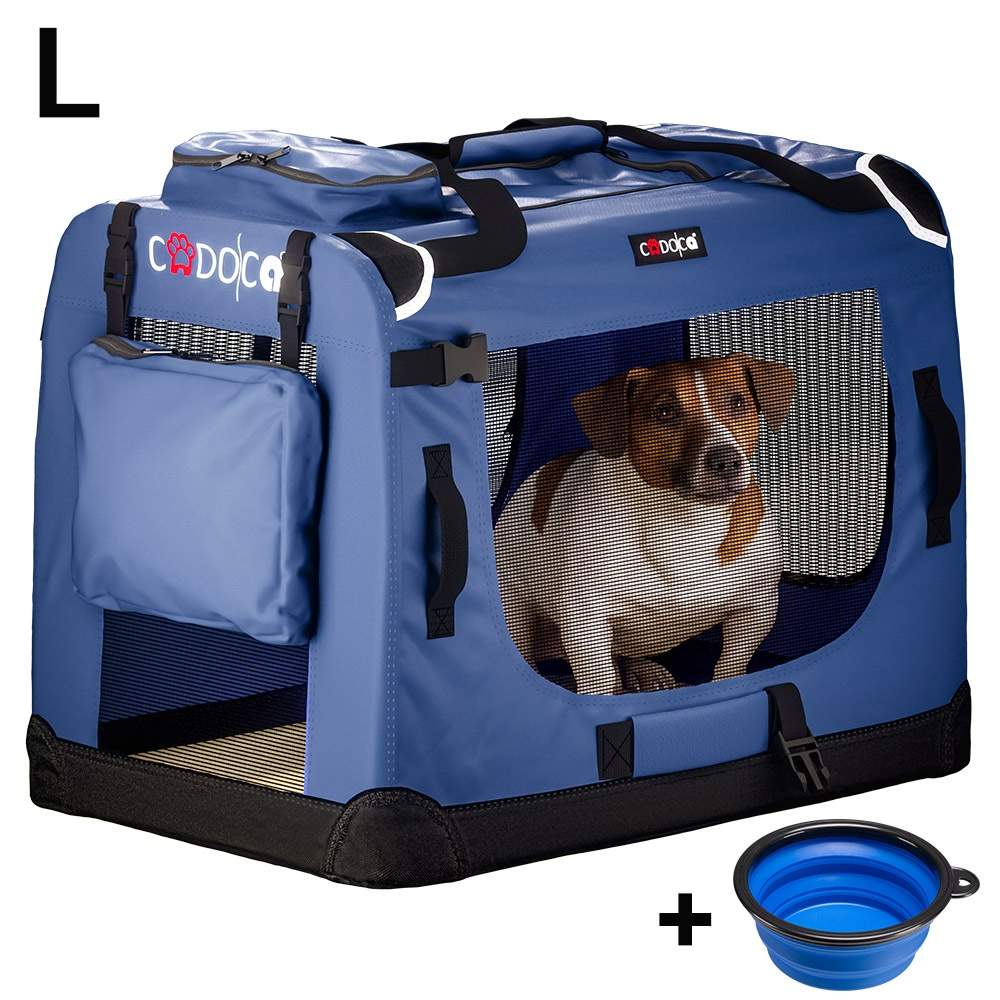 Hundetransportør, foldbar, marineblå, stor 70x52x50cm