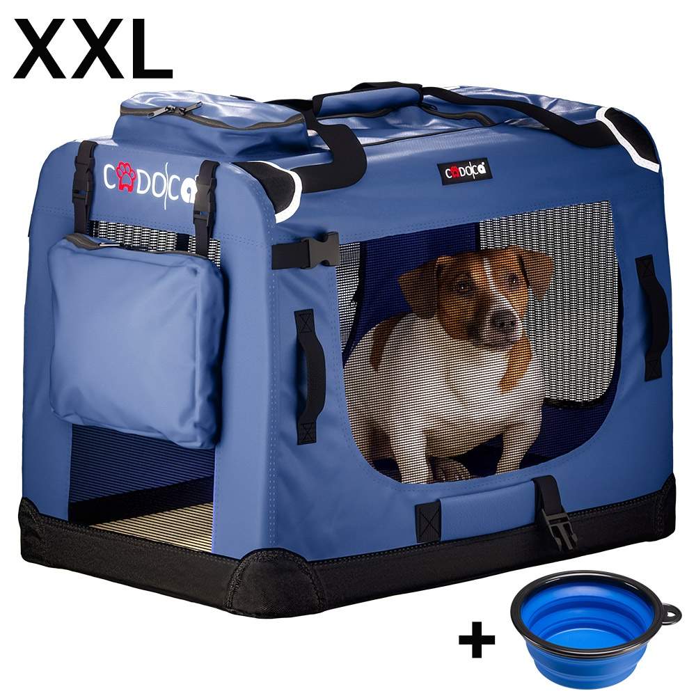 Hundetransportørstof marineblå XXL foldbar 90x60x66cm