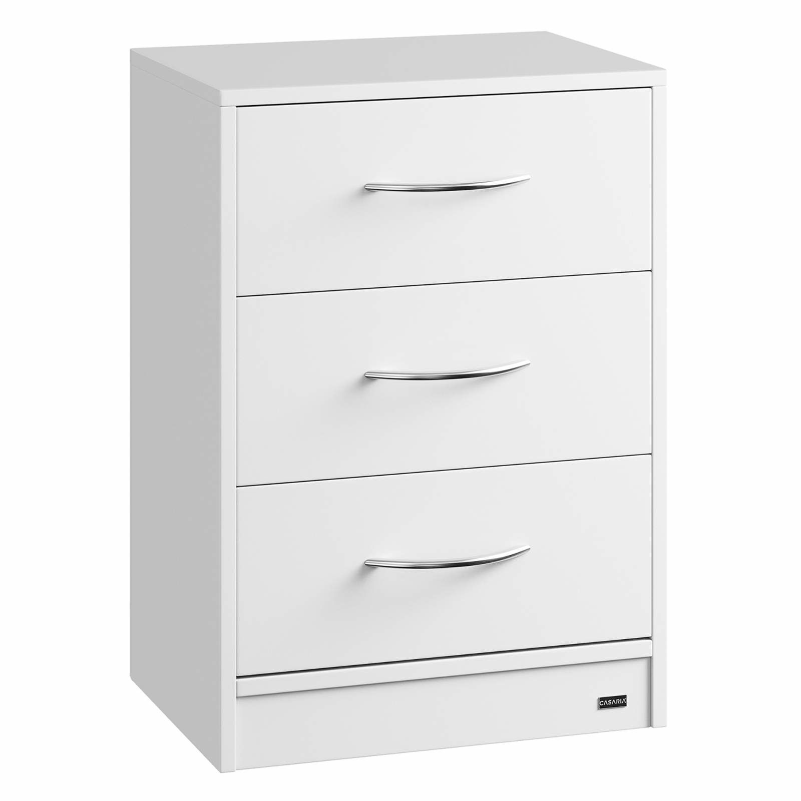 Natbord med skuffer, hvid MDF, 54x39x28cm