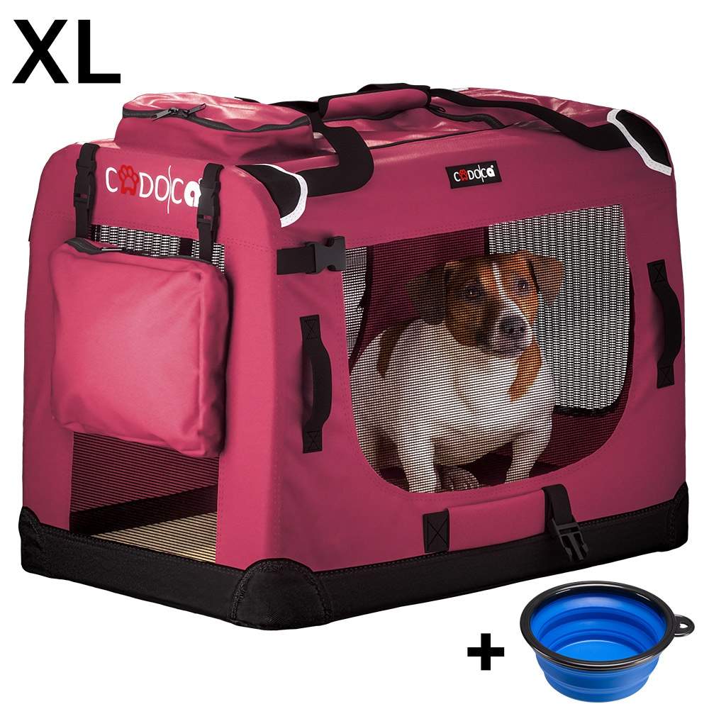 Hundbur XL, Röd, Hopfällbar med Meshventilation | Hem & Hobby | Pryloteket