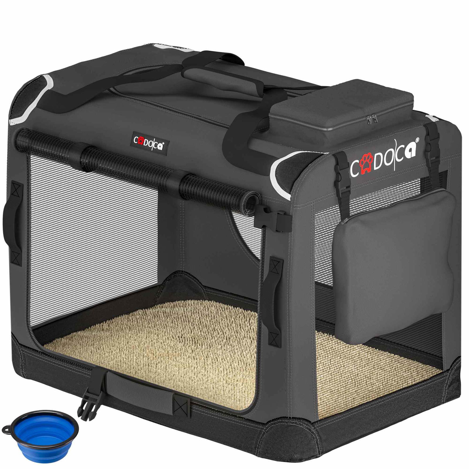 Hundetransportør, foldbart stof, medium, 60x42x44cm