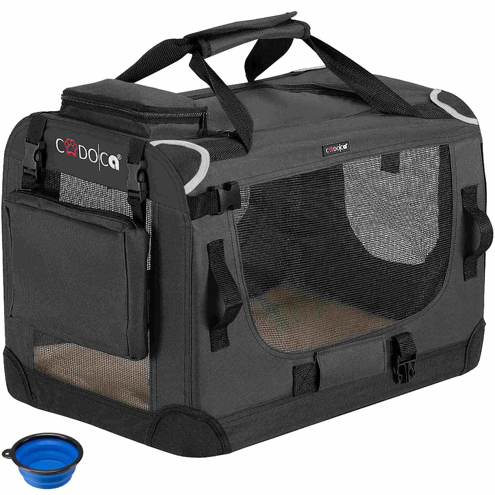 Hundetransportør, foldbar med net, lille, 50x34x36cm