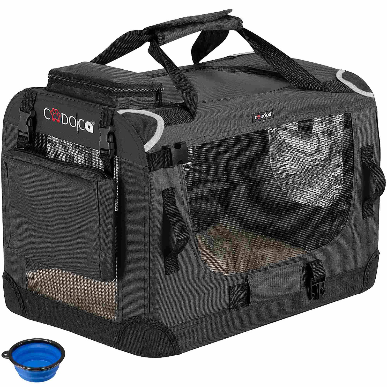 Hundetransportør, foldbar med net, lille, 50x34x36cm
